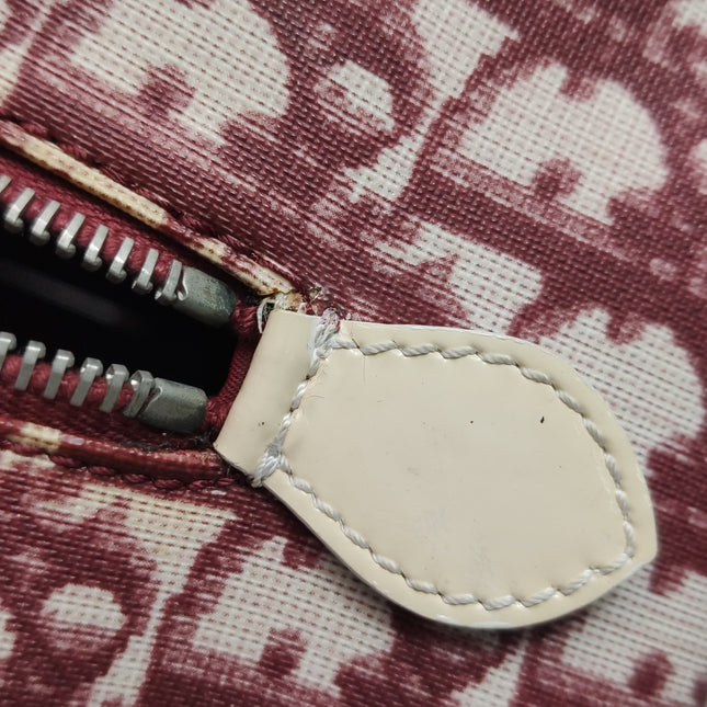 Dior No. 1 Rasta Trotter Bowling Bag Red Oblique Canvas White Patent Leather