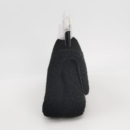 Chanel Coco Handle Small Black Shearling Gold Hardware, 2017