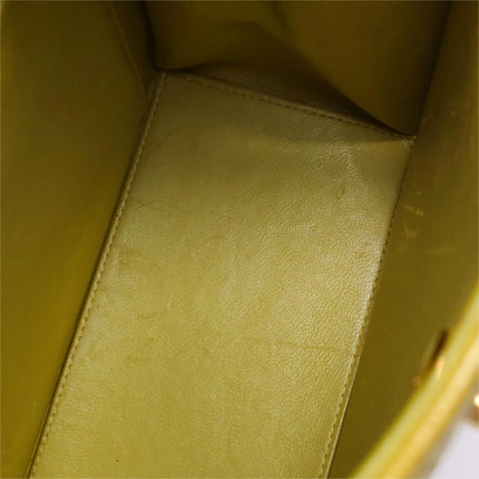 Chanel Vintage Kelly Flap Bag Yellow Caviar Leather 24k Gold Hardware 1997-1999