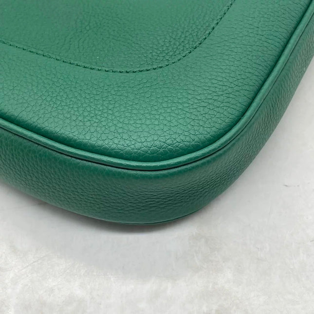 Gucci Jackie 1961 Green Grained Leather Bag Small with Adjustable Strap