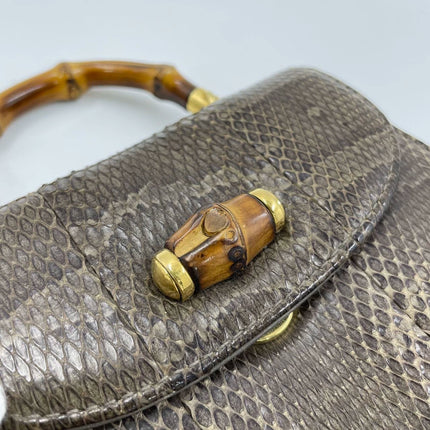 Sold Gucci Bamboo 1947 Night Mini Python Evening Bag with Chain