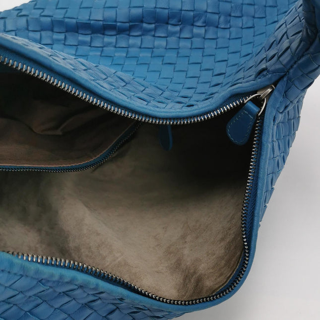 Bottega Veneta Belly Hobo Intrecciato Blue Navy Leather Maxi 50cm