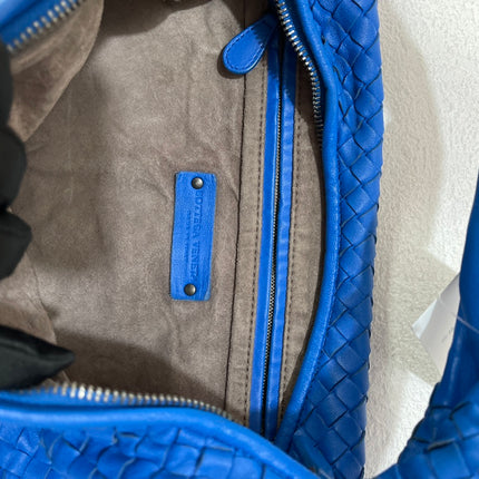 Bottega Veneta Veneta Hobo Medium Royal Blue Intrecciato Leather Bag 47cm