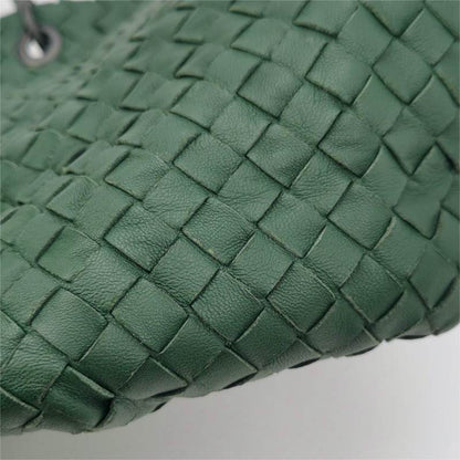 Bottega Veneta Roma Tote Intrecciato Lambskin Leather Dark Green 40cm