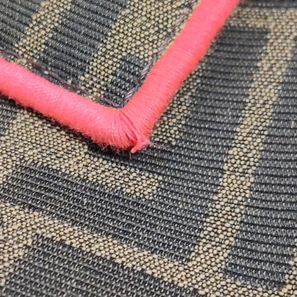 FENDI Baguette Zucca Monogram Canvas with Pink Neon trimming Crossbody Bag