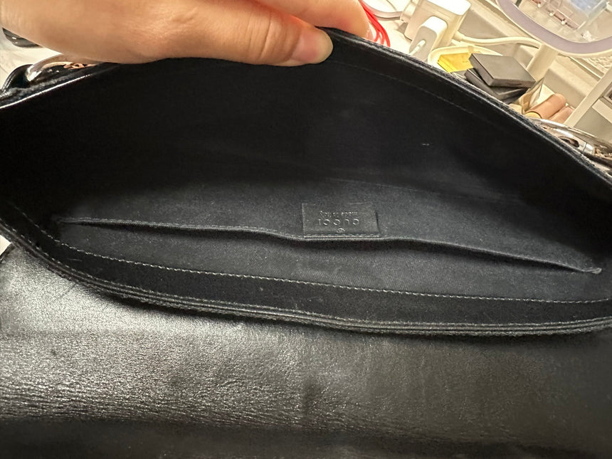 Sold Gucci Horsebit 1955 Cloth Black Monogram Shoulder bag