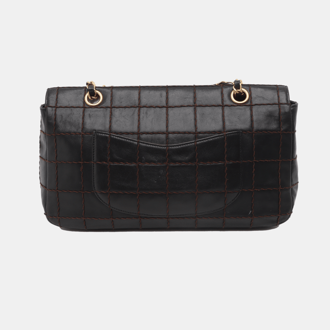 Chanel Chocolate Bar Black Flap Bag Gold Hardware, 2002-2003