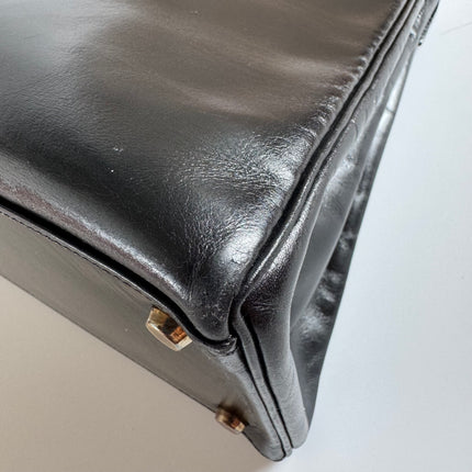 Hermes Kelly 32 Retourne Black Box Leather Gold HW 1987