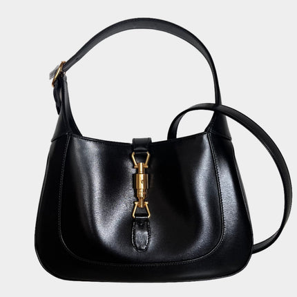 Sold Gucci Jackie 1961 Black Leather Bag with Adjustable Strap-Luxbags