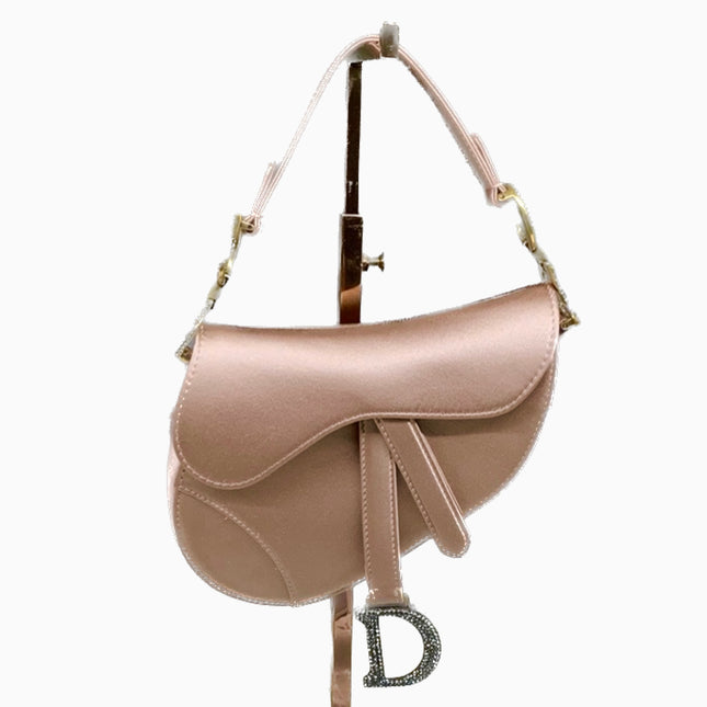 Sold Dior Saddle Mini Silk Pink with crystals l-Luxbags