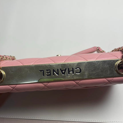 Chanel Trendy CC Flap Bag Pink Cannage Lambskin Leather Gold Shoulder Chain