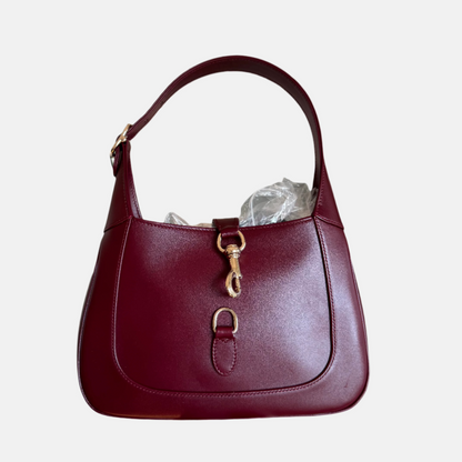 Gucci Jackie 1961 Small Ancora Red Burgundy Leather Shoulder Bag S24