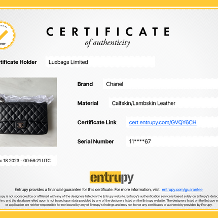 Sold Chanel Classic Flap Black lambskin leather Silver hardware