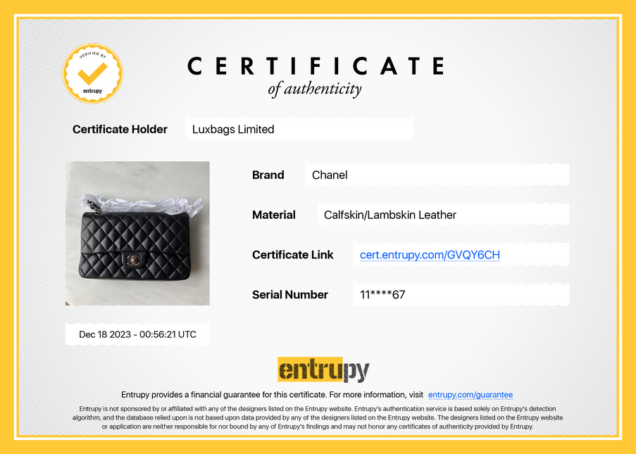 Sold Chanel Classic Flap Black lambskin leather Silver hardware