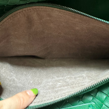 Sold Bottega Veneta Cabat Large Intreccio Leather Tote Bag Dark Green with Pouch 40cm
