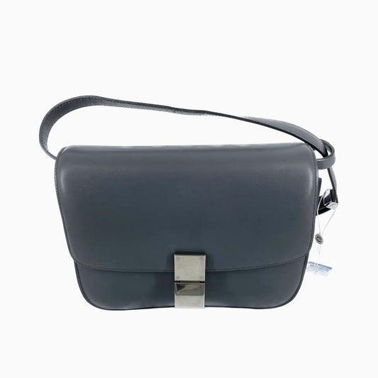 Sold CELINE Classic Flap Grey Box Leather crossbody bag gold hardware and adjustable strap-Luxbags