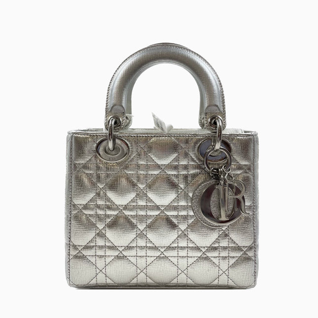 Sold Lady Dior ABCdior Small Silver Cannage Lambskin Handbag-Luxbags