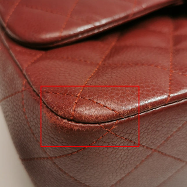 Chanel 2.55 Jumbo Double rabat Cuir verni bordeaux Accastillage argenté 2010