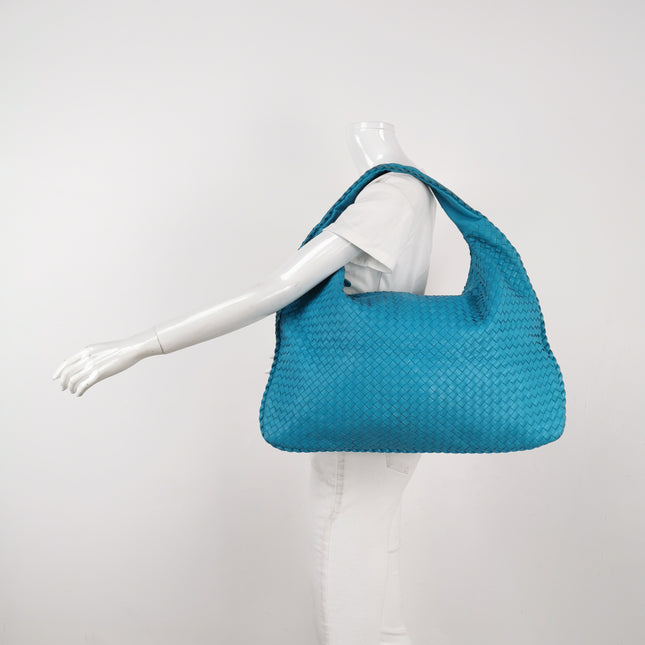 Bottega Veneta Veneta Hobo Maxi Blue Intrecciato Leather 52cm