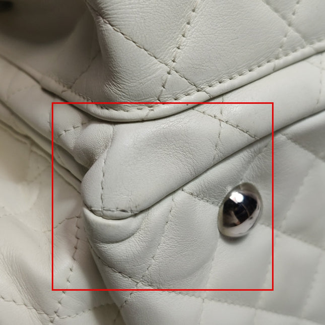 Chanel Cambon Multi-pocket Ligne Reporter Bag Large White Calfskin Leather