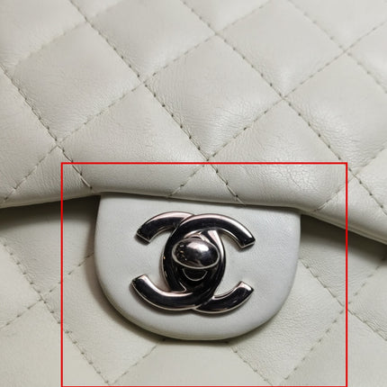 Chanel Cambon Multi-pocket Ligne Reporter Bag Large White Calfskin Leather