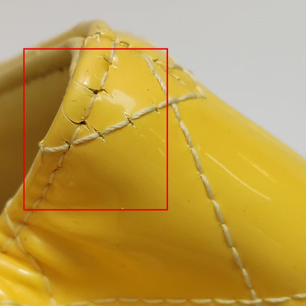 Chanel Classic Flap Mini Square Yellow Patent Lambskin Crossbody Bag 2014