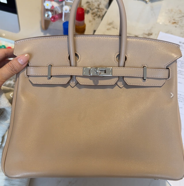 Hermes Birkin 25 Trech Grey Swift Leather Palladium Hardware 2016