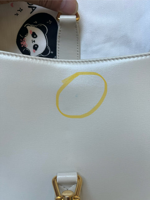 Gucci Jackie 1961 White Leather Bag with Adjustable Strap Size Small