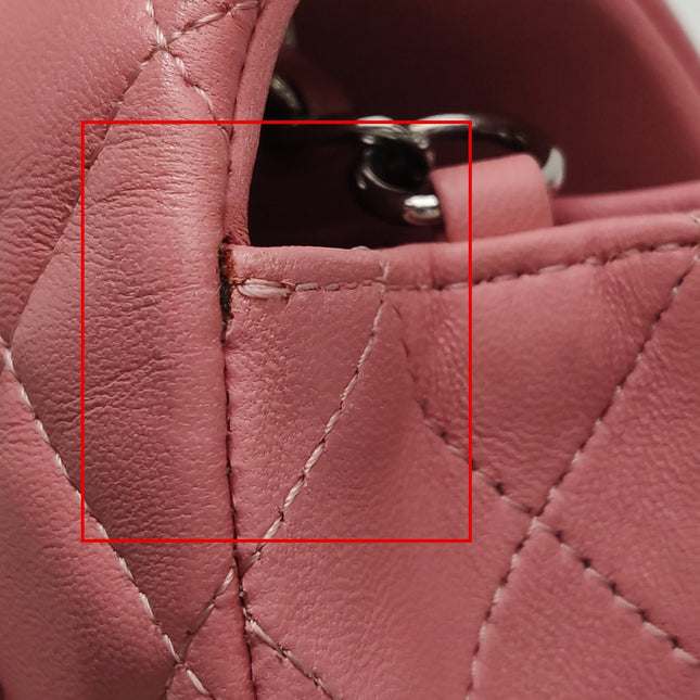 Chanel Classic Flap Mini 2013 Pink Lambskin Leather Silver Hardware