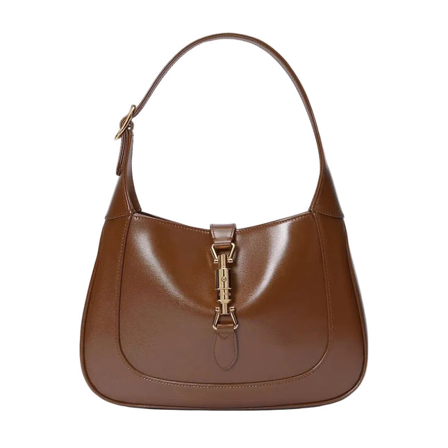 Gucci Jackie 1961 Small Brown Smooth Leather Bag-Luxbags