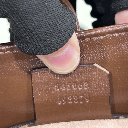 Gucci Jackie 1961 Large Brown Leather and Monogram Web with Long Strap