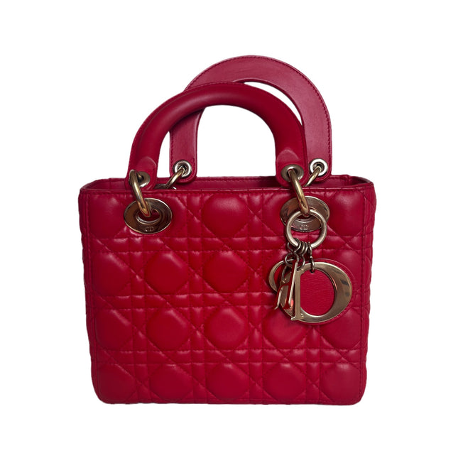 Sold Lady Dior Small My Abcdior Red Lambskin Cannage Leather