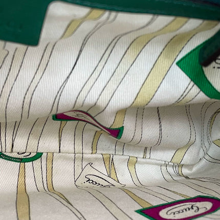 Gucci Jackie Vintage Large Green Suede and Snake-skin Leather Gold Hardware