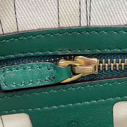 Gucci Jackie Vintage Large Green Suede and Snake-skin Leather Gold Hardware