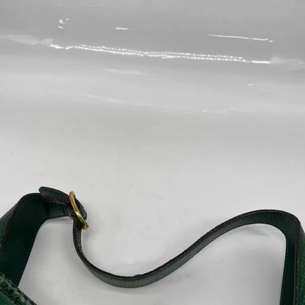 Gucci Jackie Vintage Large Green Suede and Snake-skin Leather Gold Hardware