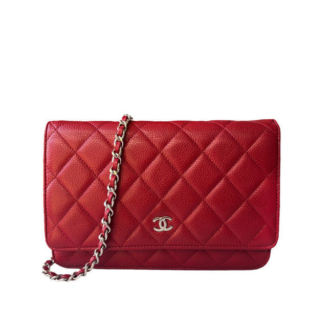 Chanel Wallet on Chain Classic Flap Red Caviar Leather-Luxbags