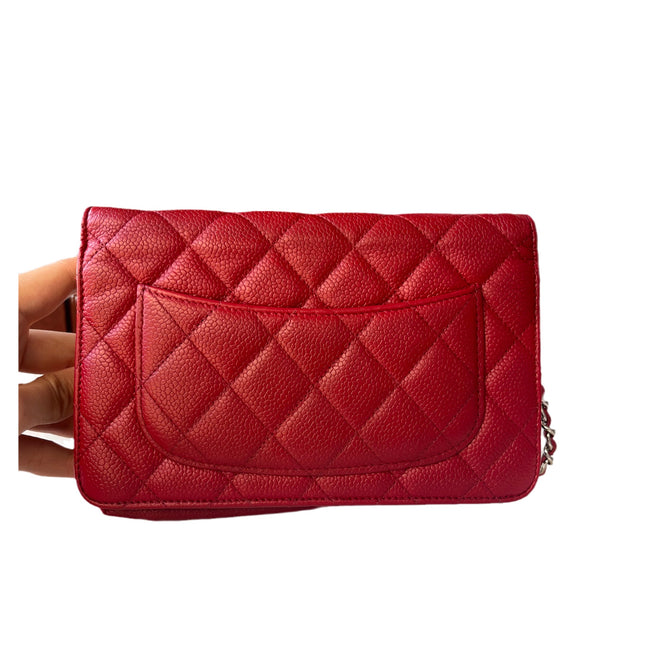 Sold Chanel Wallet on Chain Classic Flap Red Caviar Leather