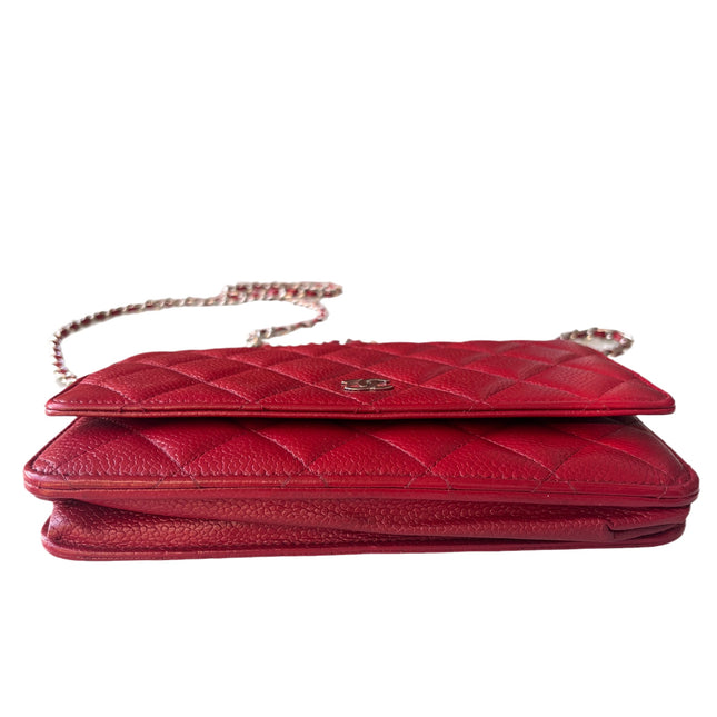 Sold Chanel Wallet on Chain Classic Flap Red Caviar Leather