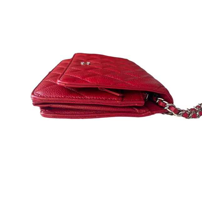 Sold Chanel Wallet on Chain Classic Flap Red Caviar Leather