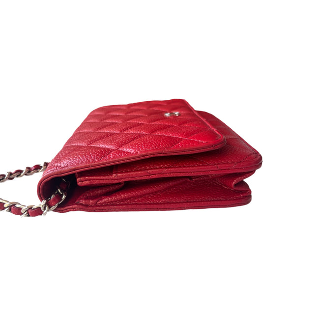 Sold Chanel Wallet on Chain Classic Flap Red Caviar Leather