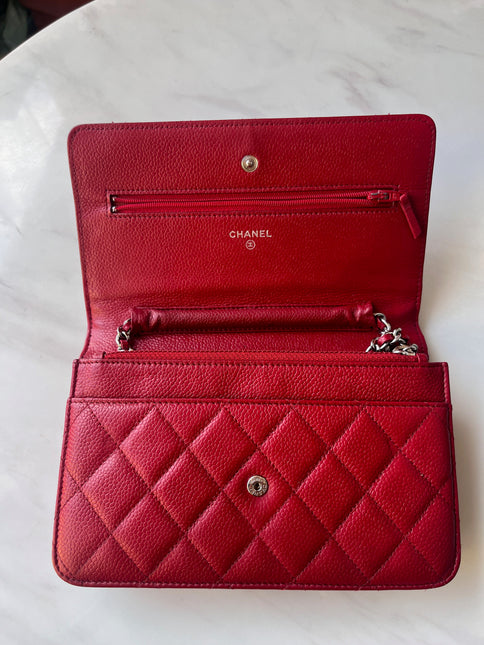 Sold Chanel Wallet on Chain Classic Flap Red Caviar Leather