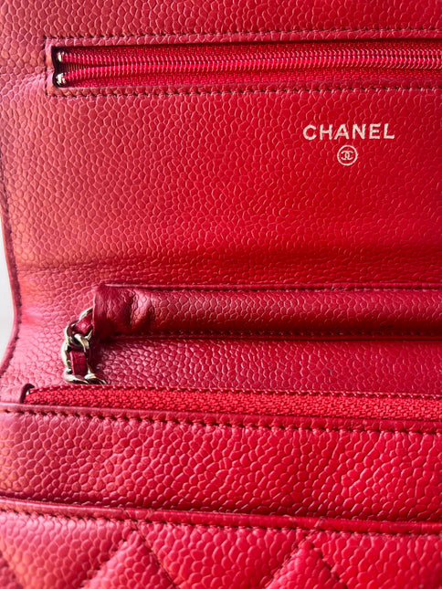 Sold Chanel Wallet on Chain Classic Flap Red Caviar Leather