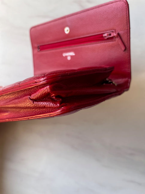 Sold Chanel Wallet on Chain Classic Flap Red Caviar Leather