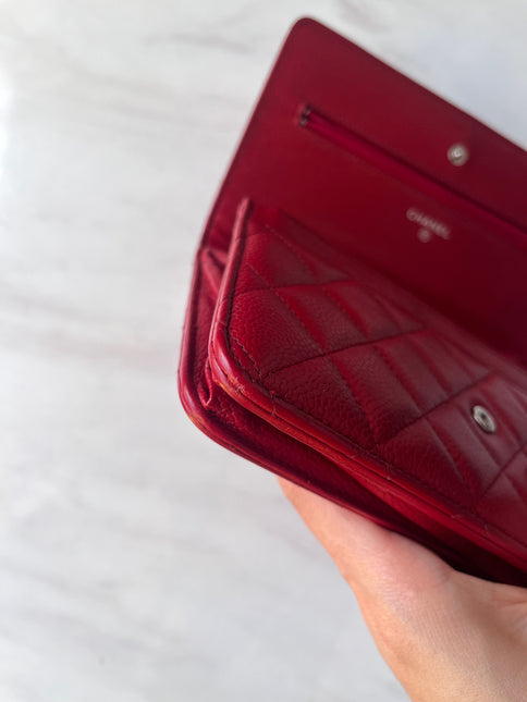 Sold Chanel Wallet on Chain Classic Flap Red Caviar Leather