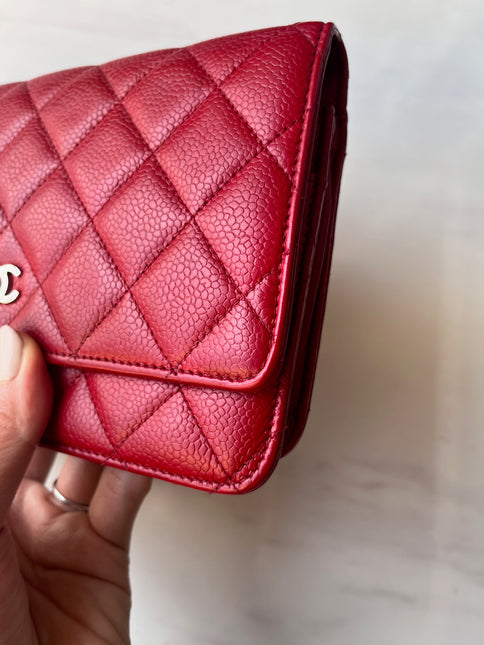 Sold Chanel Wallet on Chain Classic Flap Red Caviar Leather