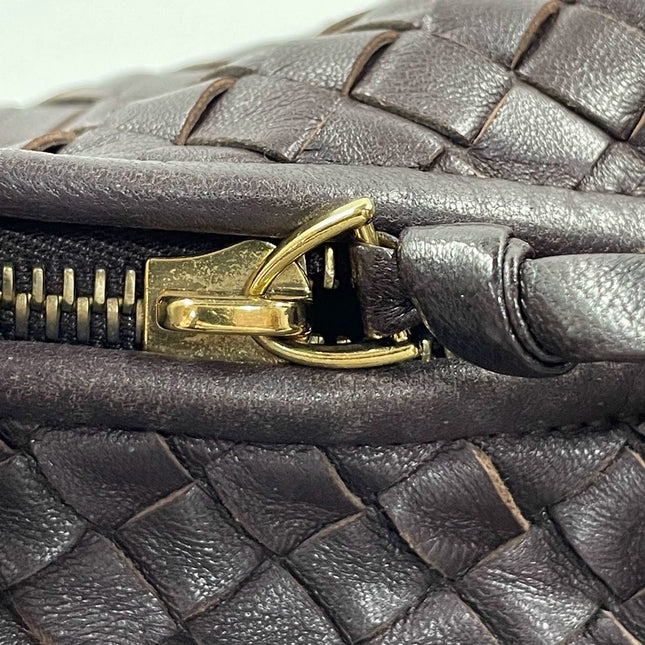 Sold Bottega Veneta Hobo Bag Large Dark Brown Lambskin leather