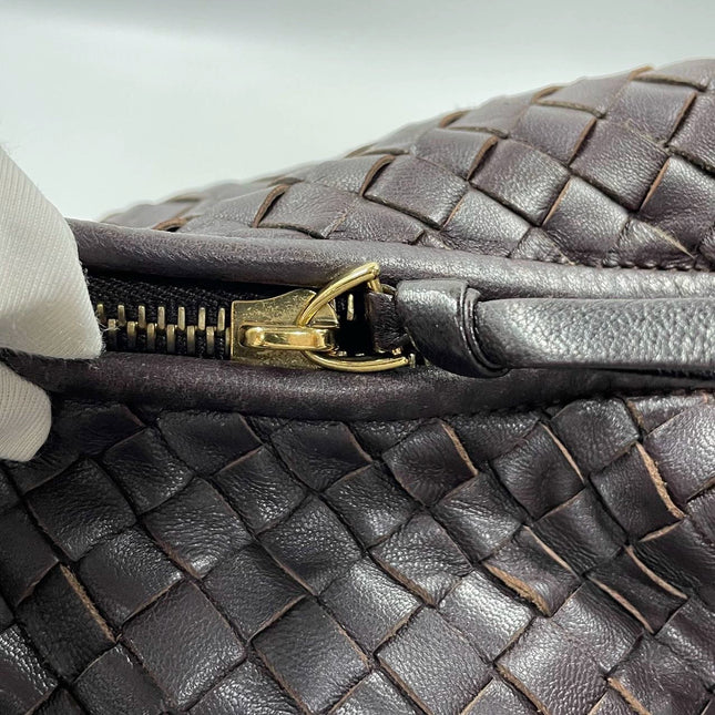 Sold Bottega Veneta Hobo Bag Large Dark Brown Lambskin leather