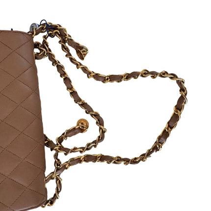 Chanel Classic Flap Mini Vintage Beige Lambskin Leather Adjustable Gold-tone Chain