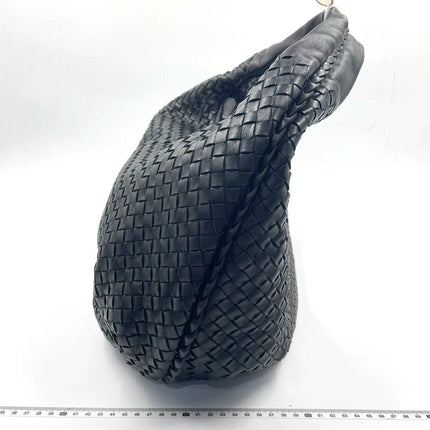 Sold Bottega Veneta Black Belly Hobo Intrecciato Nappa Leather Handbag Large
