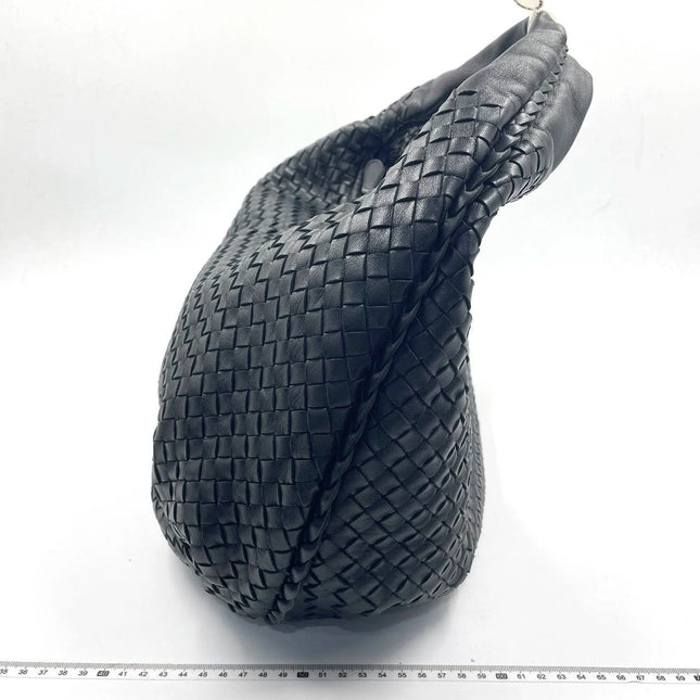 Sold Bottega Veneta Black Belly Hobo Intrecciato Nappa Leather Handbag Large